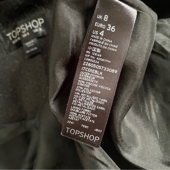 TOPSHOP BLACK GLITTER BLAZER - Picture 8 of 9